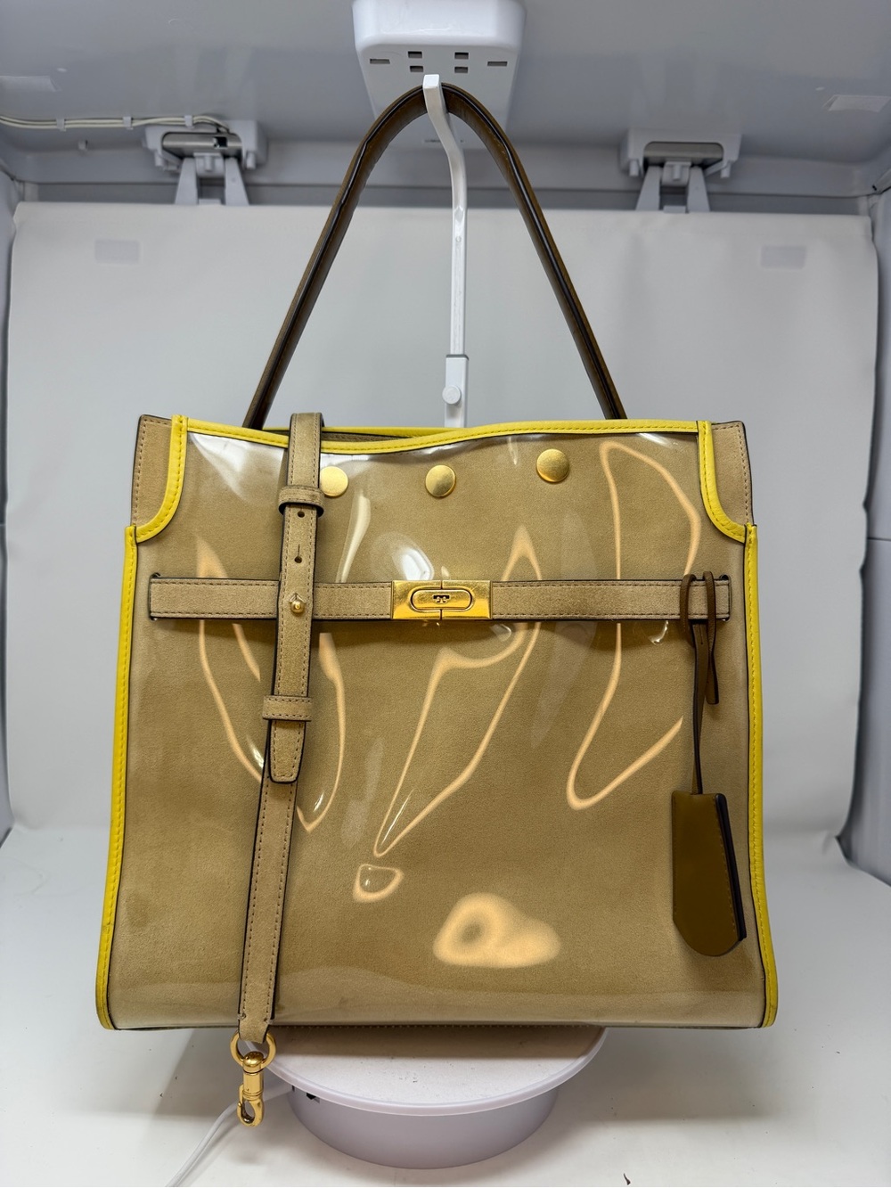 Tory Burch Lee Radziwill Raincoat Double Satchel with a Shoulder Strap - Picture 4 of 15